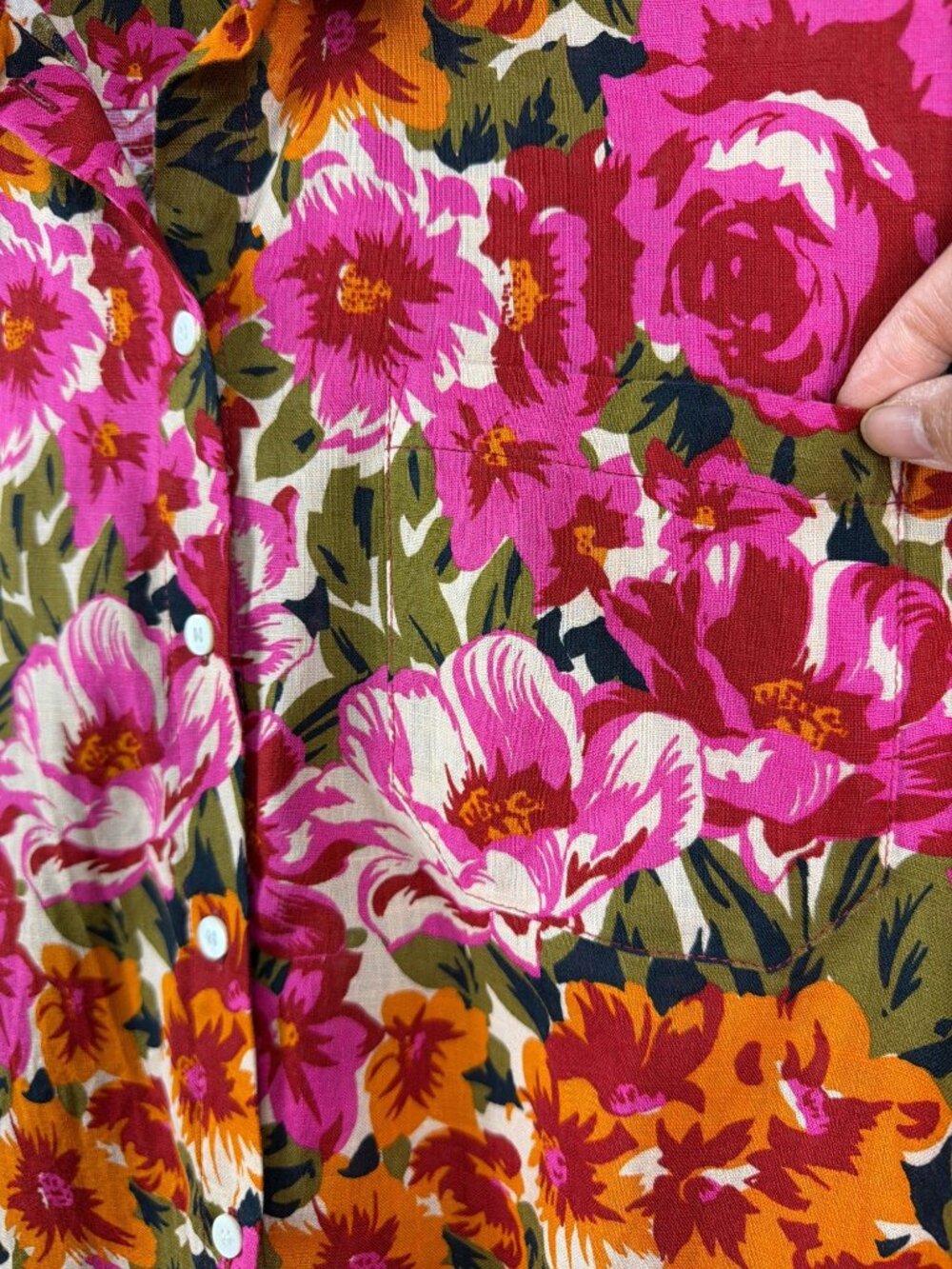 Sézane Max Floral Shirt Button Down Oversized Blouse Parisian Size 42 L - Picture 4 of 16